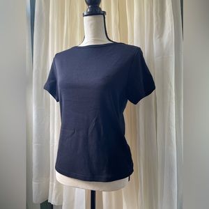 NWOT Lauren Ralph Lauren Boat Neck Black Tee